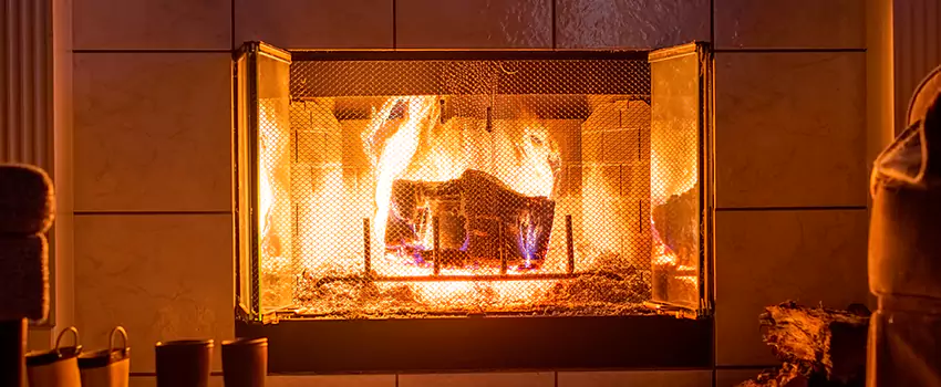 Mendota Hearth Landscape Fireplace Installation in North Valley Stream, New York